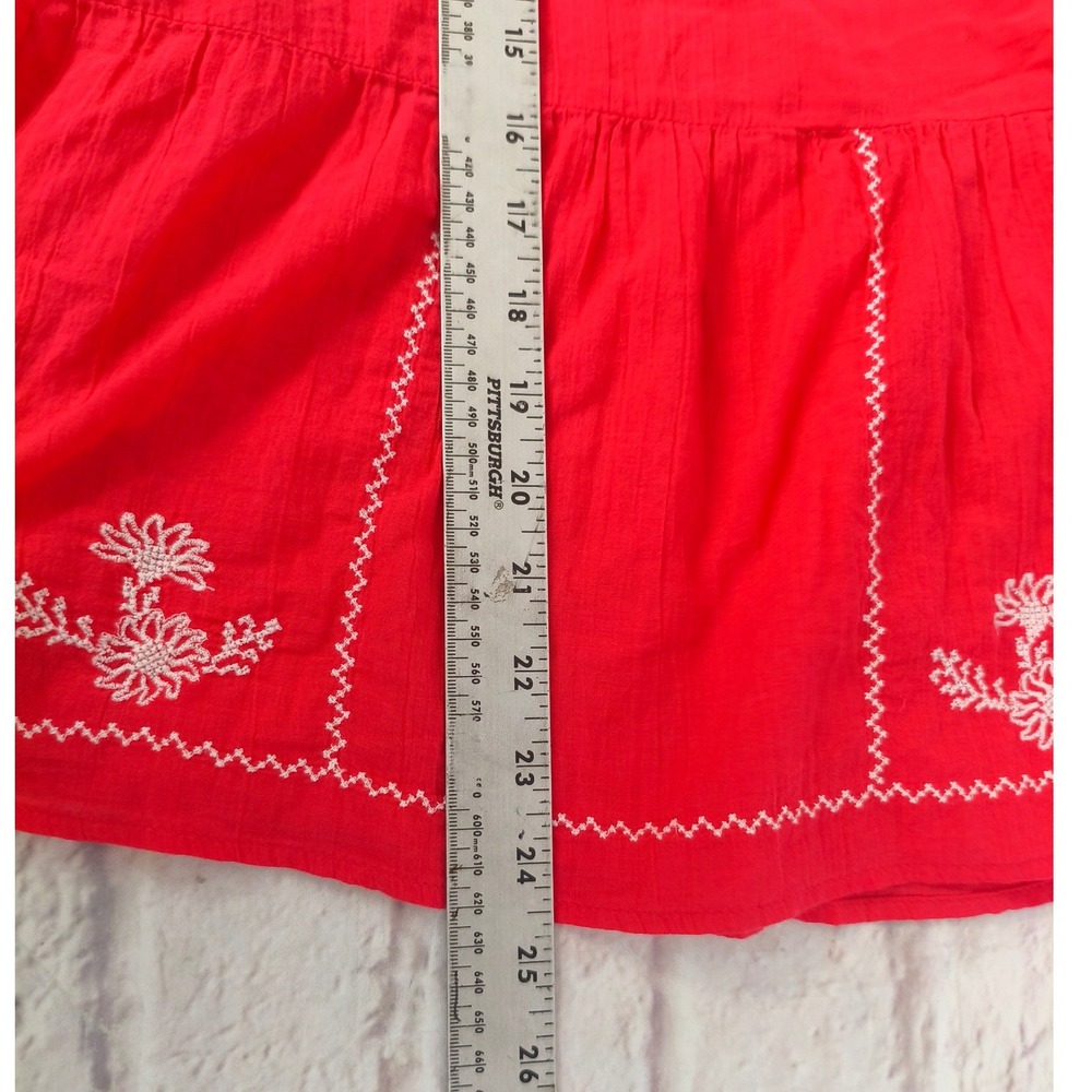 Old Navy Womens Live Coral Embroidered V-Neck Peplum Top XXL Tall -B - Picture 7 of 7